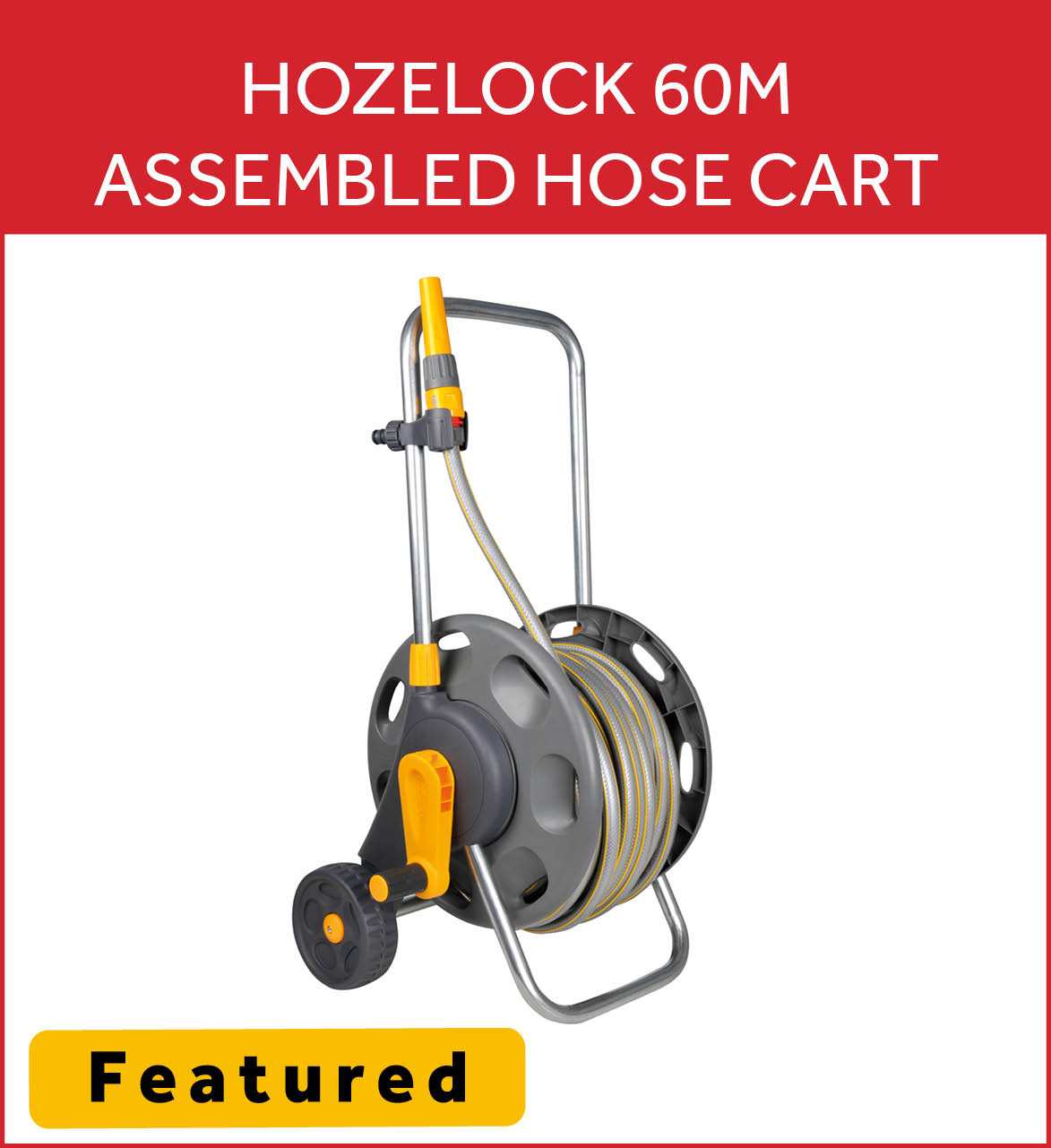 Hozelock 60m Assembled Hose Cart with 50m Hose